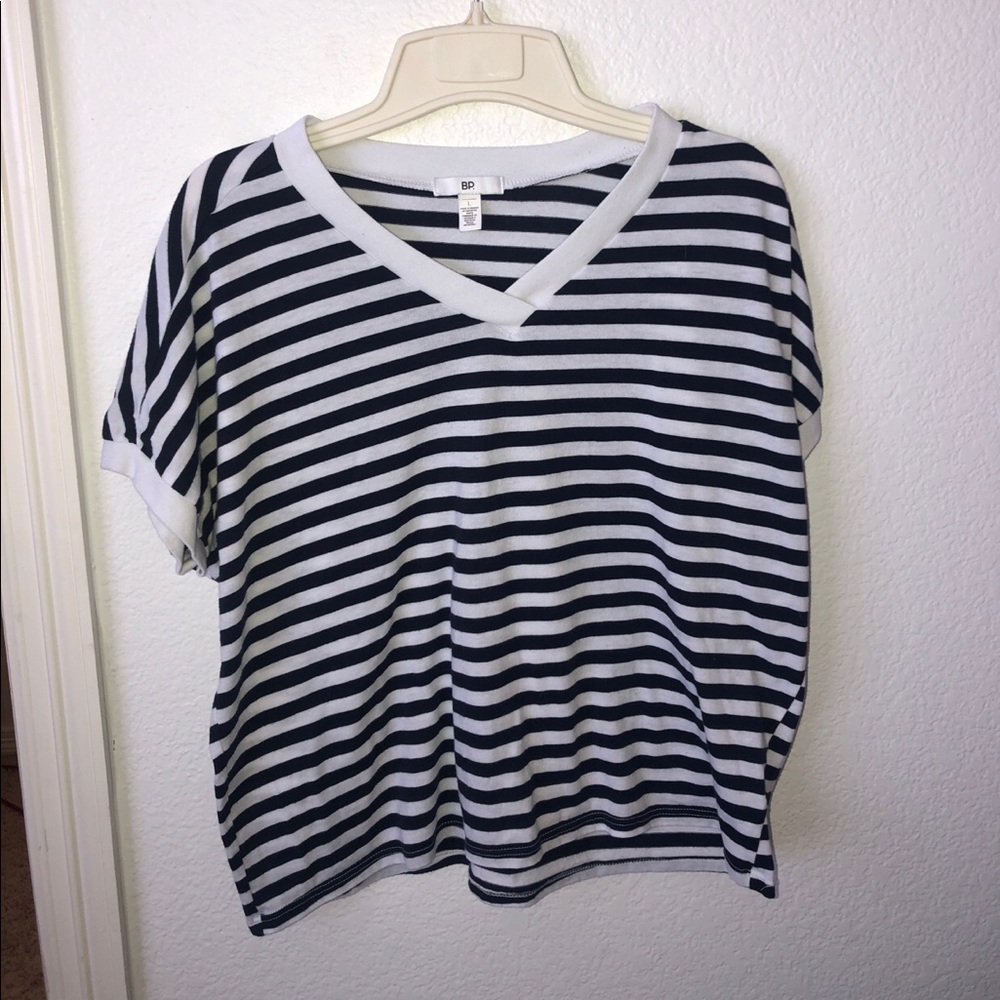 BP navy and white stripped T-shirt